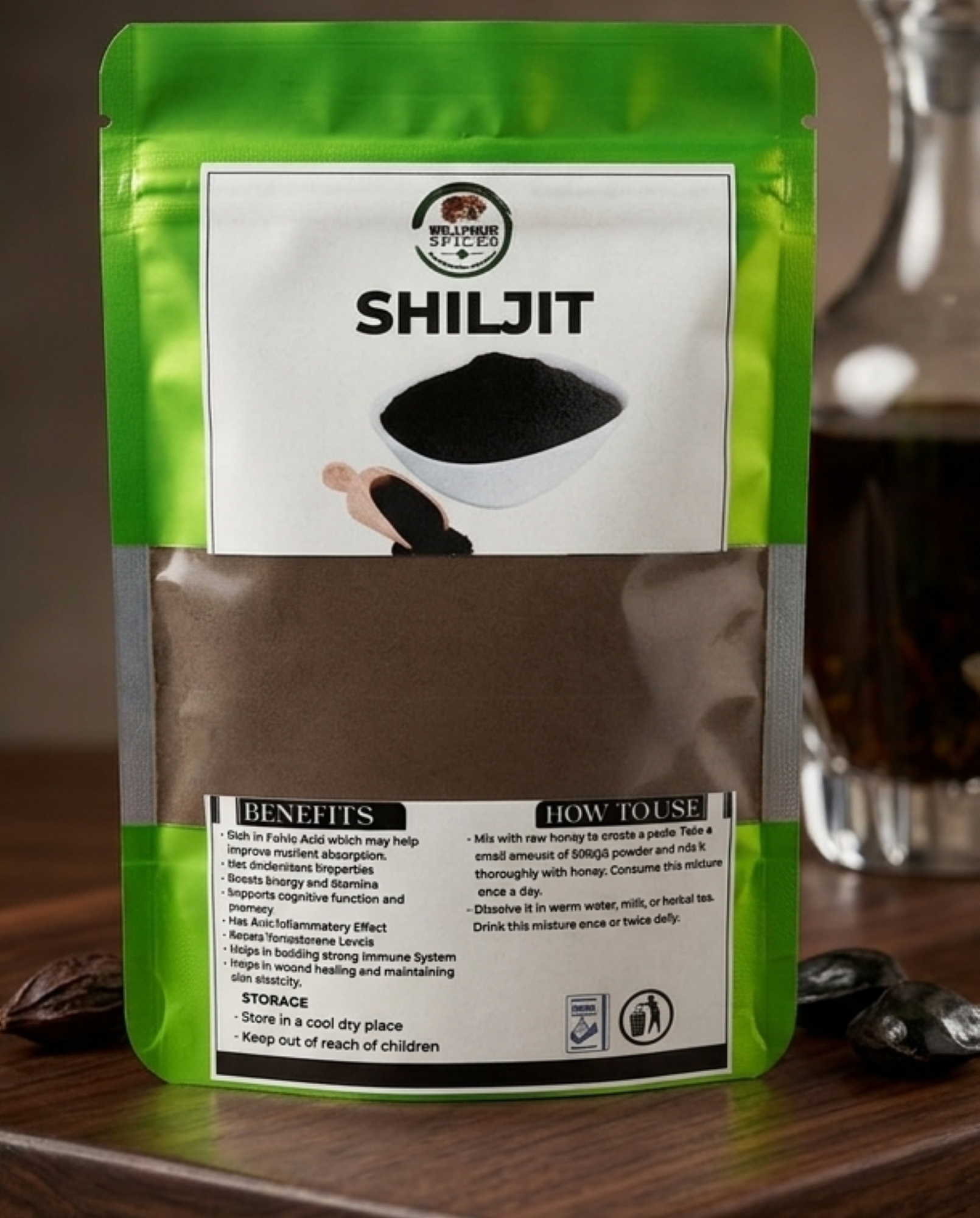 Premium Shilajit Extract Powder – Ultimate Natural Fulvic Acid Support for Energy and Stamina.**